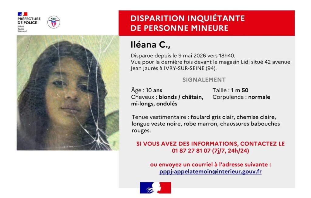Disparition inquiétante dans le Val-de-Marne : une fillette de 10 ans introuvable, appel urgent à témoins