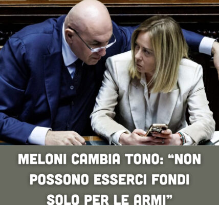 Meloni cambia tono: “Non possono esserci fondi solo per le armi”