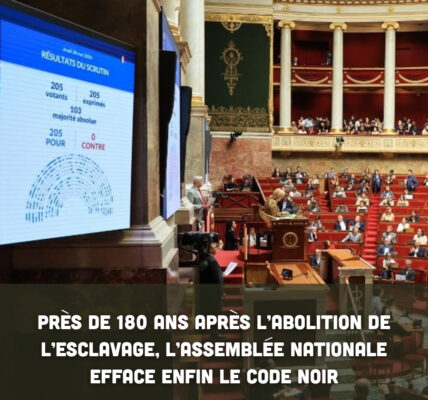 Près de 180 ans après l’abolition de l’esclavage, l’Assemblée nationale efface enfin le Code noir