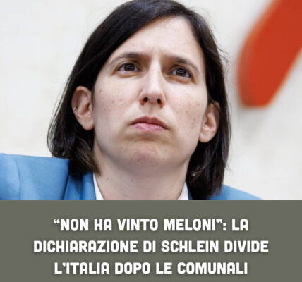 “Non ha vinto Meloni”: la dichiarazione di Schlein divide l’Italia dopo le comunali