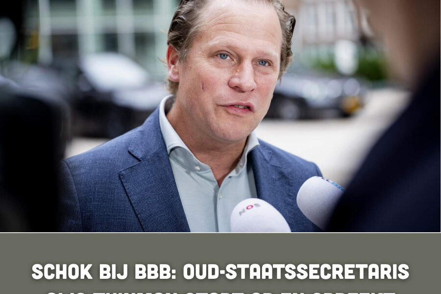 Schok bij BBB: oud-staatssecretaris Gijs Tuinman stapt op en spreekt van “heel veel pijn”