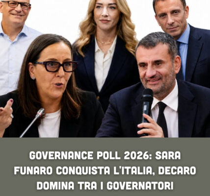 Governance Poll 2026: Sara Funaro conquista l'Italia, Decaro domina tra i governatori