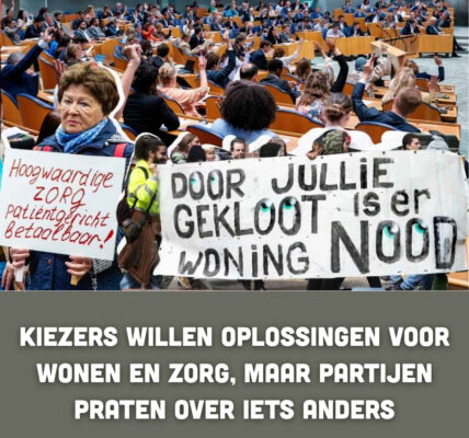 Kiezers willen oplossingen voor wonen en zorg, maar partijen praten over iets anders