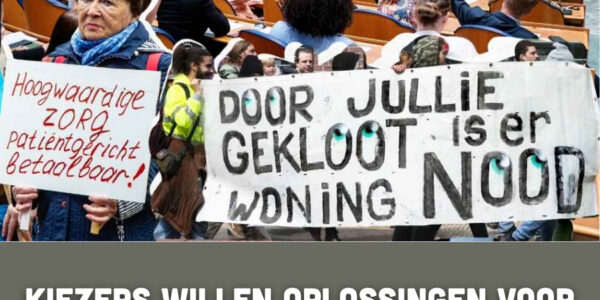 Kiezers willen oplossingen voor wonen en zorg, maar partijen praten over iets anders
