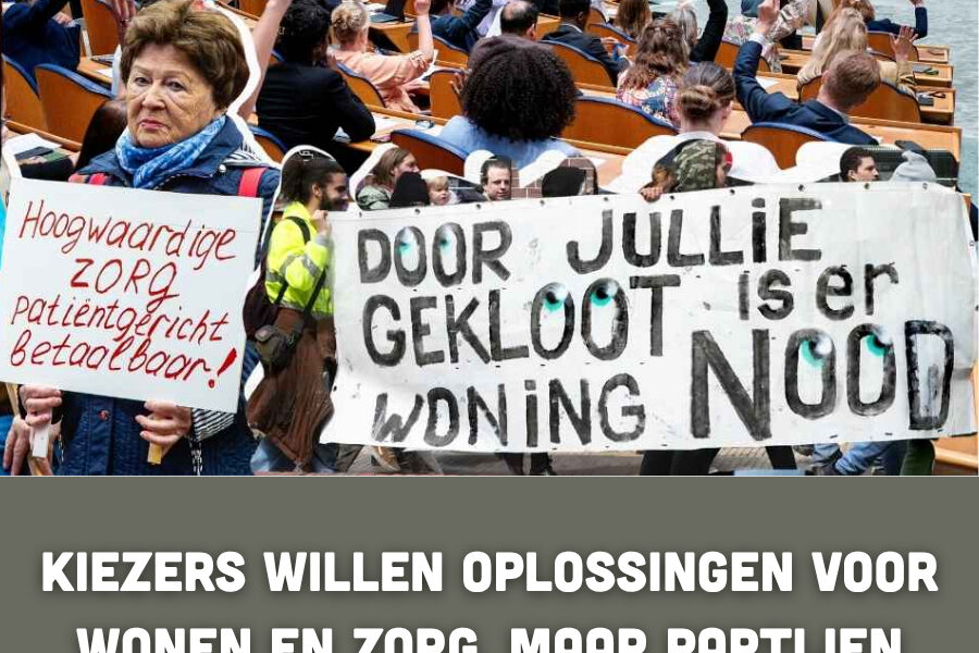 Kiezers willen oplossingen voor wonen en zorg, maar partijen praten over iets anders