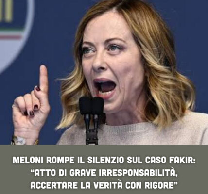 Meloni rompe il silenzio sul caso Fakir: “Atto di grave irresponsabilità, accertare la verità con rigore”