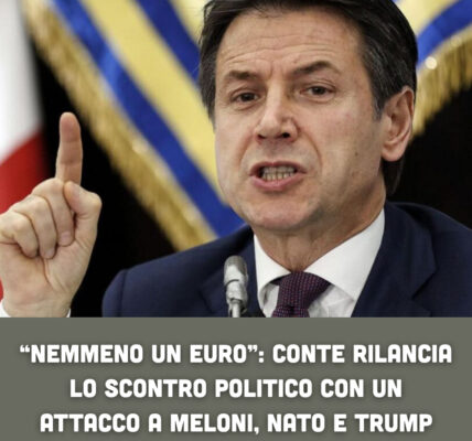 “Nemmeno un euro”: Conte rilancia lo scontro politico con un attacco a Meloni, Nato e Trump