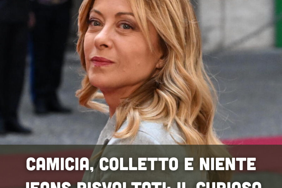 Camicia, colletto e niente jeans risvoltati: il curioso stile voluto da Meloni