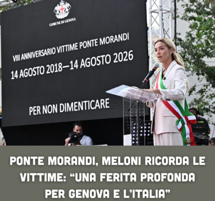 Ponte Morandi, Meloni ricorda le vittime: “Una ferita profonda per Genova e l’Italia”