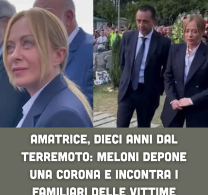 Amatrice, dieci anni dal terremoto: Meloni depone una corona e incontra i familiari delle vittime