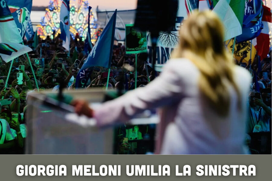Giorgia Meloni umilia la sinistra dal palco, i compagni perdono la testa: il retroscena