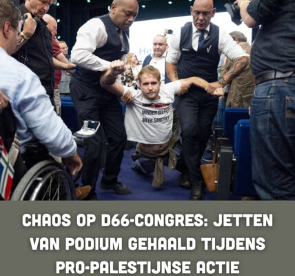 Chaos op D66-congres: Jetten van podium gehaald tijdens pro-Palestijnse actie