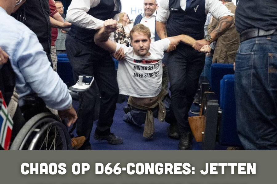 Chaos op D66-congres: Jetten van podium gehaald tijdens pro-Palestijnse actie